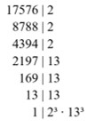  Fatoração do número 17576.